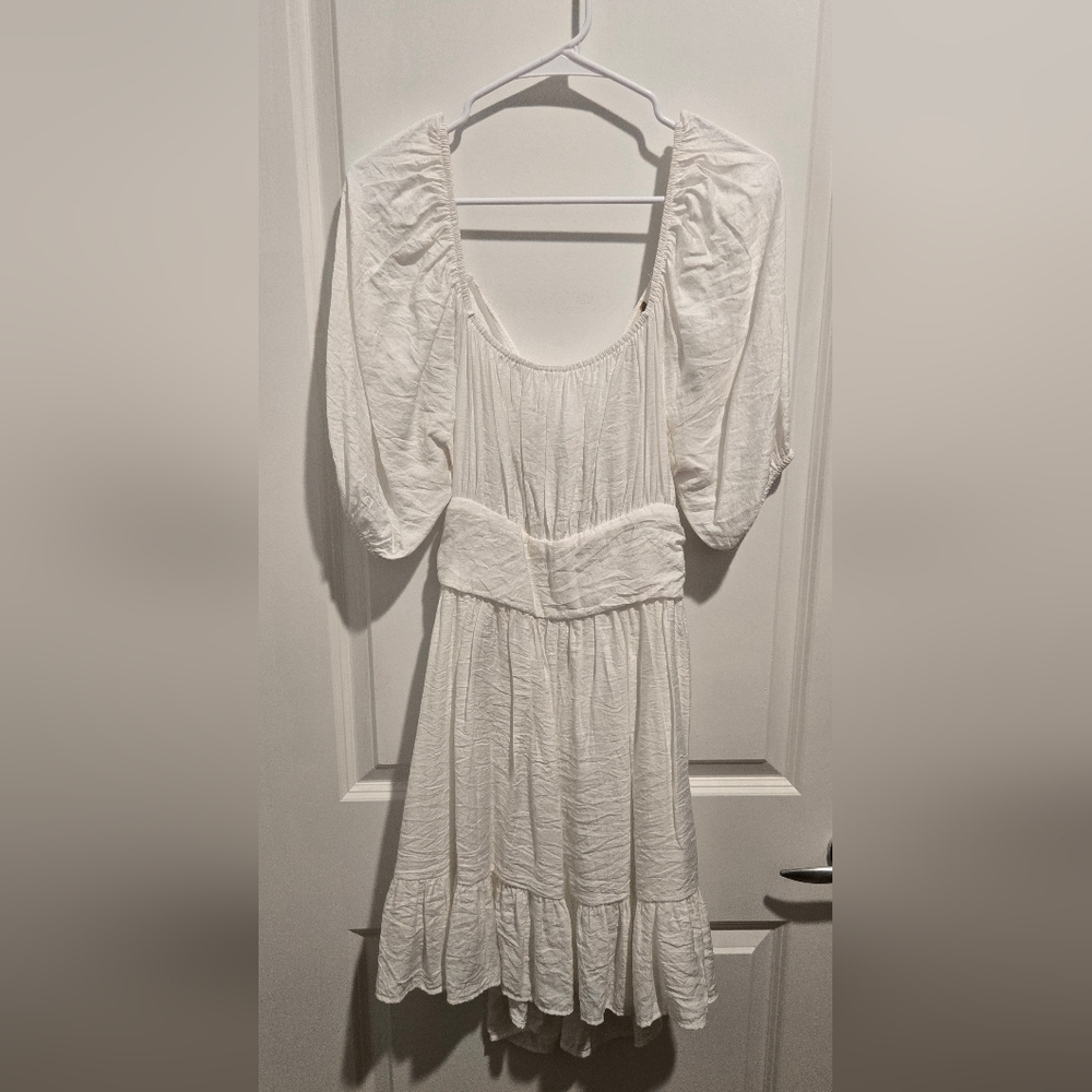Altard State White Puff Sleeve Dress